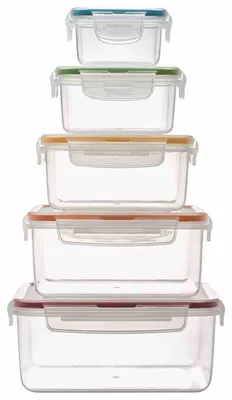 Image de Ensemble LocknLock Classic, 5 pièces.
5 boîtes hermétiques de différentes tailles : 1 x HPL980 (2,0L), 979 (1,2L), 978 (750ml), 977 (410ml), 976 (180ml).
Référence : HPL980CLQ5 /uniquement en fonction des stocks disponibles