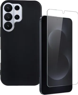 Produktbild von Handy Hülle + Schutzglas für Samsung Galaxy S26 Ultra 9H TPU Cover Set Schwarz