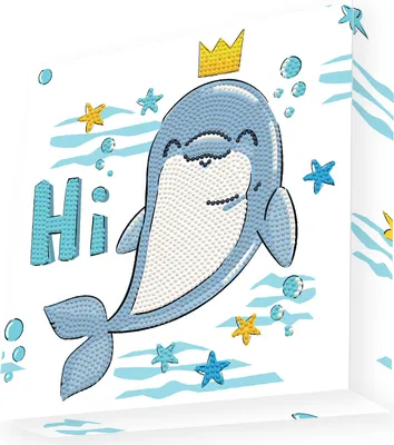 Produktbild von DOTZ® BOX Original Diamond Painting Dolphin Hi! 22 x 22 cm ab 8 Jahren