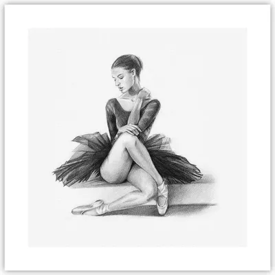 Produktbild von Poster - Poster ohne Rahmen - Ballerina Zeichnung Bleistift - 40x40 cm - Wand Bild - Wanddeko - Wandbilder - Kunstposter - Wandposter - Bilder - Kunstdruck - Wanddekoration - P2XAC40x40-4496