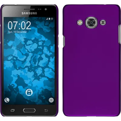 Produktbild von PhoneNatic Case kompatibel mit Samsung Galaxy J3 Pro - Hülle lila gummiert Hard-case Cover