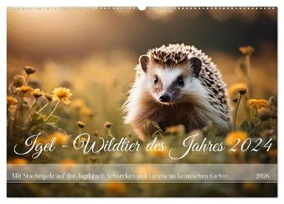 Produktbild von Igel - Wildtier des Jahres 2024 (Wandkalender 2026 DIN A2 quer), CALVENDO Monatskalender