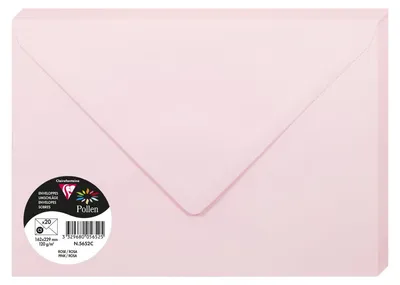 Produktbild von Clairefontaine Pack 20 Umschläge Pollen C5 162x229mm 120g rosa