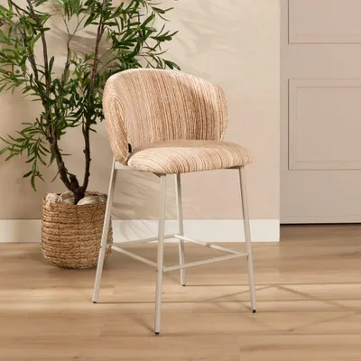 Produktbild von Bronx71 Barhocker Milo Chenille beige/pink 70 cm