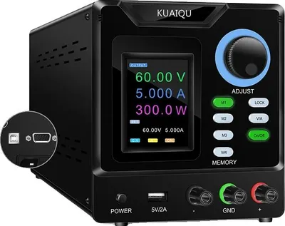 Produktbild von Programmierbares DC-Netzteil, programmierbar, USB- und RS-232-Konnektivität, 60V 5A 300W, AC 220V