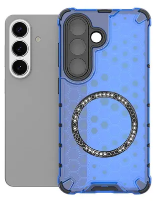 Obrázek produktu pro Magnetické pouzdro na mobilní telefon pro Samsung Galaxy S26 Plus 5G – hybridní ochrana s voštinovým vzorem, modré