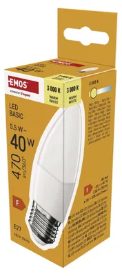 LED Lampe Basic Candle / E27 / 5,5 W (40 W) / 470 lm / Warmweiß