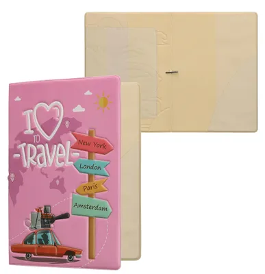 Produktbild von kwmobile Reisepass Kunststoff Schutzhülle - Ausweis Hülle Impfpass Schutz - Cover Reisepasshülle Ausweishülle - Ich liebe das Reisen