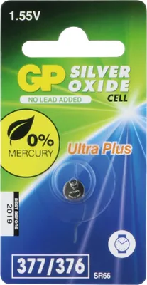 Produktbild von GP Knopfzelle SR626SW / 377, 25mAh, Silberoxid