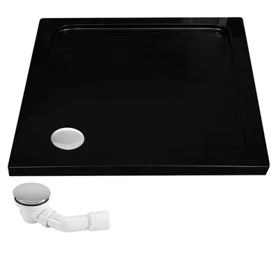 Produktbild von Rea Duschtasse Savoy 90X90X6Cm Black + Siphon