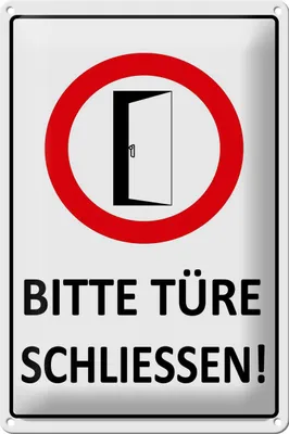 Produktbild von Blechschild Hinweis 20x30cm Bitte Türe schließen