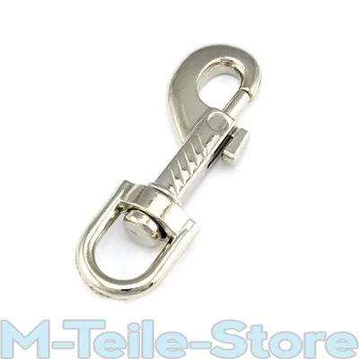 Produktbild von 2 Bolzenkarabiner mit Wirbel 77 x 23mm 1/2"Zoll Haken vernickelt