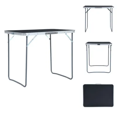 Produktbild von vidaXL Klappbarer Campingtisch mit Metallrahmen 80 x 60 cm Grau -  Campingmöbel