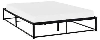 Produktbild von Schwarzes Metallbett 140x200 cm mit Lattenrost im Industrie-Design