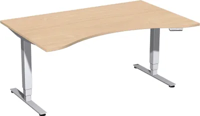 Produktbild von Gero Elektro Pro+ Elektro-Hubtisch höhenverstellbar, 1600x1000x625-1285, Buche/Silber