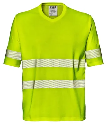 Produktbild von Sir Safety Stretch Light Mistral Warnschutz T-Shirt Herren mit Reflexstreifen kurzarm EN ISO 20471, L, HI-VIS GELB