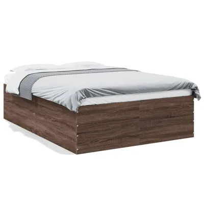 Immagine prodotto di vidaXL Struttura del letto in rovere marrone 120x190 cm Materiale a base di legno