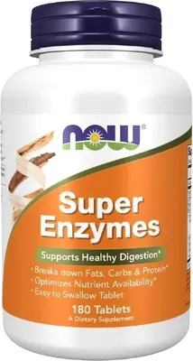 Image de Super-enzymes 180 comprimés Now Foods