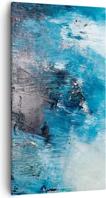 Produktbild von Bild auf Leinwand - Leinwandbild - Einteilig - Abstraktion Blau Schwarz - 55x100cm - Wand Bild - Wanddeko - Wandbilder - Leinwanddruck - Bilder - Wanddekoration - Leinwand bilder - PA55x100-4155