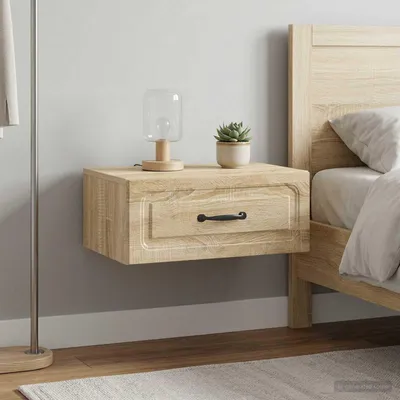 Obrázok produktu pre vidaXL Nástenný nočný stolík, 2 ks, dub Sonoma, 49 x 34,5 x 20 cm