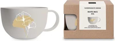 Produktbild von PPD Golden Gingko taupe Matte Mug XXL, Tasse, Kaffeetasse, Becher, New Bone China, 550 ml, 162702305