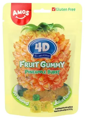Obrázek produktu pro Amos Peelerz Pineapple Burst Žvýkačky s tropickým ovocem 65g