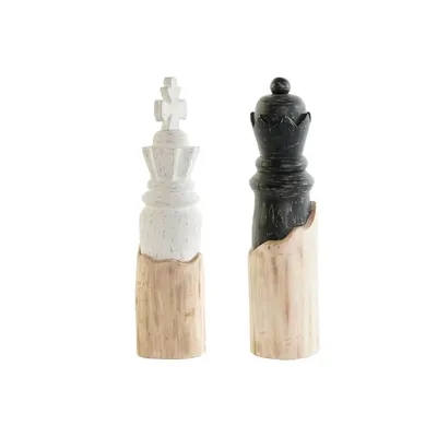 Produktbild von Deko-Figur DKD Home Decor Weiß Braun Schwarz Schachfiguren Loft 12 x 12 x 48 cm (2 Stück)