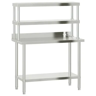 Immagine prodotto di Tavolo Lavoro Cucina con Ripiano 110x55x150 cm Acciaio Inox