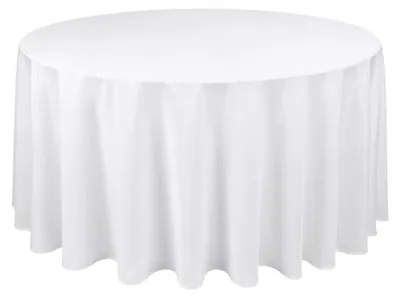 Obrázek produktu pro Kulatý ubrus Ø 230 cm – 100% polyester, na kulatý stůl Ø 122/154 cm - Bílá