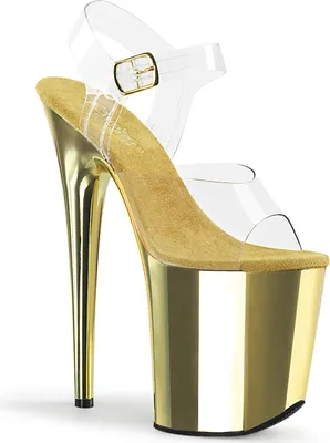 Produktbild von FLAMINGO-808 Damen Sandale von Pleaser, Transparent Gold , EU 35, US 5