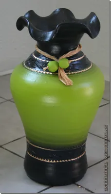 Produktbild von BODENVASE "KLASSIK I"- ca.40 CM Grün-Schwarz