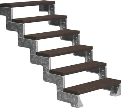 Produktbild von Dolle Außentreppe Gardentop 108-132cm Geschosshöhe mit Trimax dunkelbraun 100cm breit ohne Geländer
