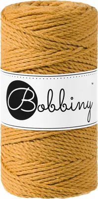 Zdjęcie produktu dla Bobbiny 3PLY Macramé Rope 3 mm 100 m Mustard Sznurek