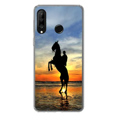 Produktbild von MuchoWow® Handyhülle Schutzhülle Hülle für Huawei P30 Lite Pferd - Himmel - Schatten Silikon Softcase Handy Hülle - Handyhülle