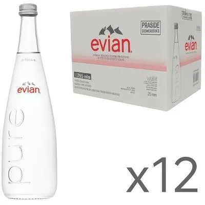 Obrázek produktu pro Evian přírodní neperlivá minerální voda 330 ml skleněná láhev