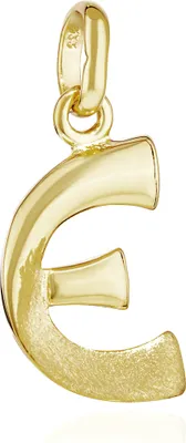 Produktbild von NKlaus Kettenanhänger Buchstabe E 333 Gelb Gold 8 Kt teilmatt 14x9mm Alphabet Amulett 13298