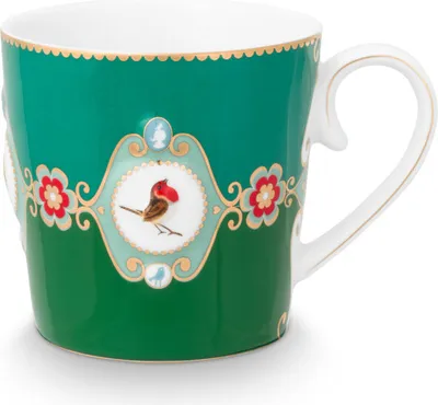 Produktbild von PIP STUDIO Love Birds Medallion Henkelbecher grün 250ml
