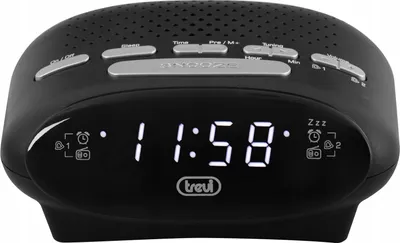Zdjęcie produktu dla Trevi RC 821 D, Cyfrowy budzik, Owalny, Czarny, PLL, 87,5 - 108 MHz, Radio/Buzzer