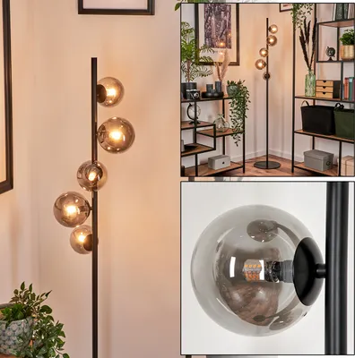 Produktbild von Garaguso Stehlampe aus Metall/Glas in Schwarz/Rauchfarben