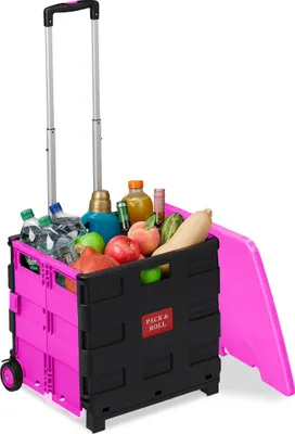 Produktbild von relaxdays Klappbarer Einkaufstrolley mit Deckel