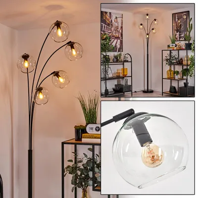 Produktbild von Cesaro Stehlampe aus Metall/Glas in Schwarz/Klar
