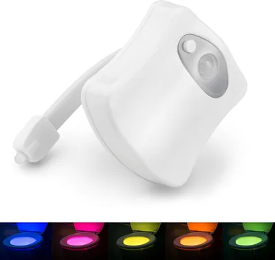 Produktbild von LED Toilettenlicht mit Bewegungsmelder WC Nachtlicht Toiletten Lampe Beleuchtung Klolicht mit Farbwechsel Batterie