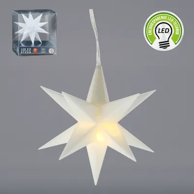 Produktbild von CEPEWA - LED Weihnachtsstern 6/18 Timer 3D Stern Ø11 weiß warmweiß Weihnachten