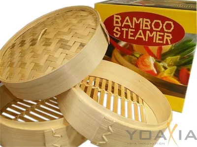 Produktbild von Jade Temple 25cm Bamboo Steamer Set 3-teilig (2 Körbe+1 Deckel) | Bambusdämpfer