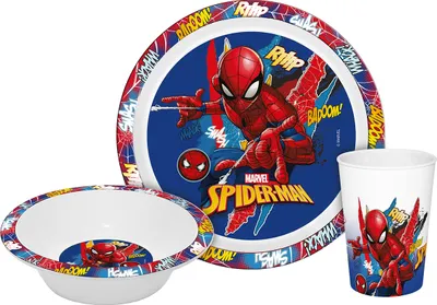 Produktbild von Kindergeschirr Spiderman Kids 3teilig PP