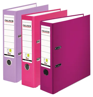 Produktbild von FALKEN 3x PP-Color Ordner 8 cm breit DIN A4 sortiert Pastell-Berry