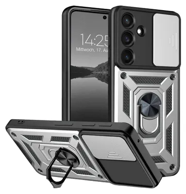 Produktbild von Armor Handyhülle für Samsung Galaxy S26 FE Kameraschutz Handy Panzer Case Cover Schutzhülle Outdoor Farbe: Silber