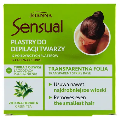 Image de JOANNA Patchs sensuels d'épilation du visage à l'extrait de thé vert 12 pces