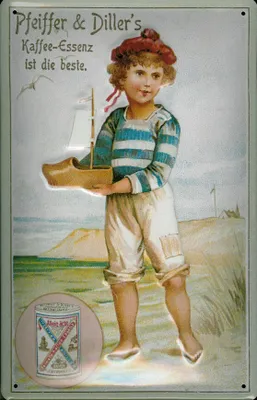 Produktbild von Blechschild Pfeiffer & Diller Kaffee Essenz retro Schild Nostalgieschild