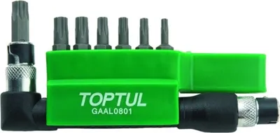 Produktbild von TOPTUL Bit-Schraubendrehersatz GAAL0801 140g